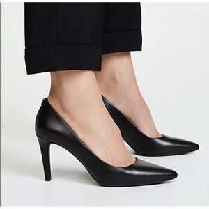 Michael Kors Black Leather Pointed-Toe Stiletto Pumps